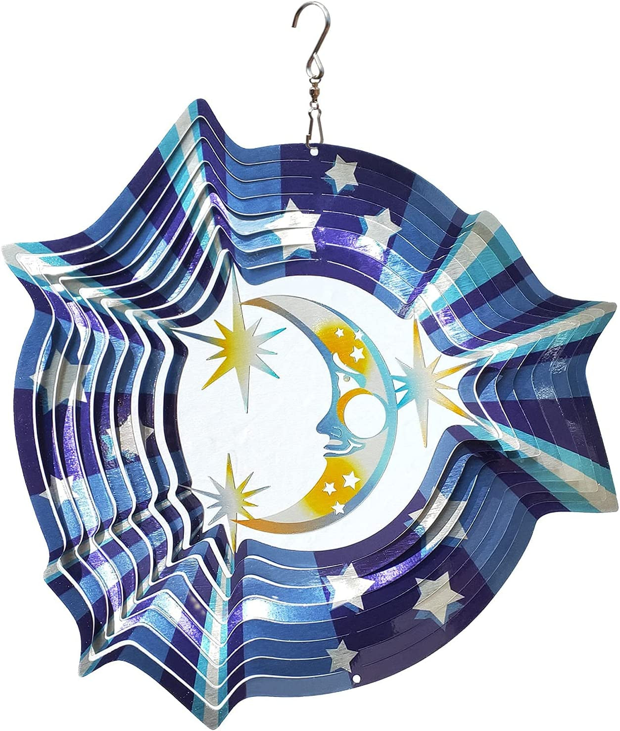  Tree of Life 6inch 3D Stainless Steel Laser Cut Metal Art Geometric Pattern Worth Gift - Hanging Wind Spinner Kinetic Yard Art Decorations - Indoor/Outdoor Décor