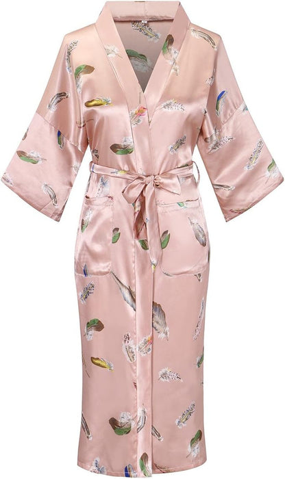 Women's Long Satin Robes - Imitation Silk Sleepwear
