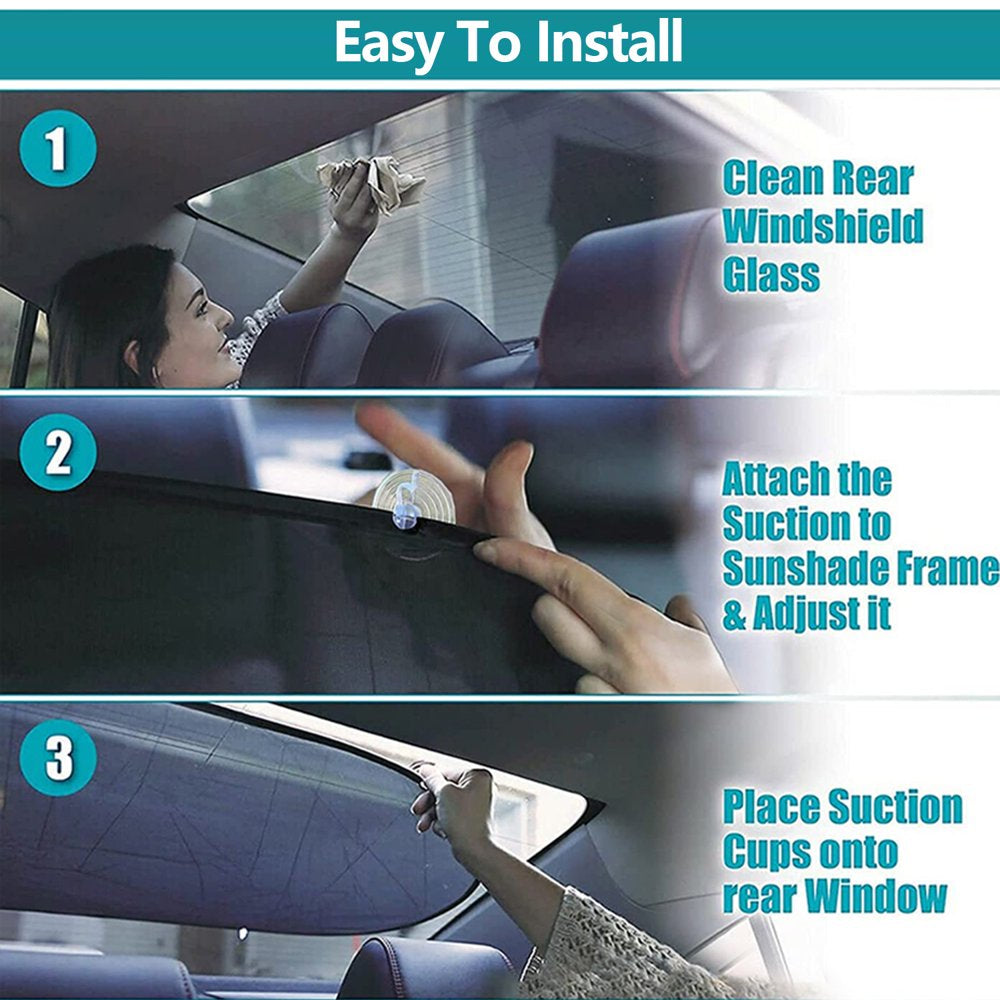 Set of 5 Car Sun Shades for Windows - Fits Most of Vehicles
