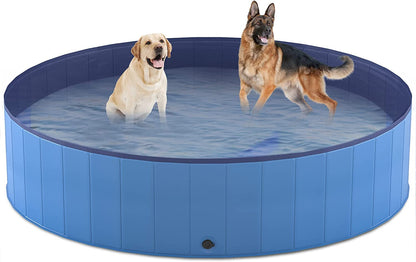  Foldable Dog Pool, Collapsible Hard Plastic Dog Swimming Pool, Portable Bath Tub for Pets Dogs and Cats, Pet Wading Pool for Indoor and Outdoor, 32 x 8 Inches