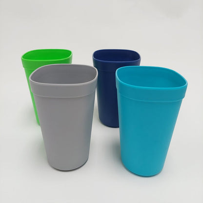 24 Piece Plastic Square Blue Dinnerware Set (Service for 4)