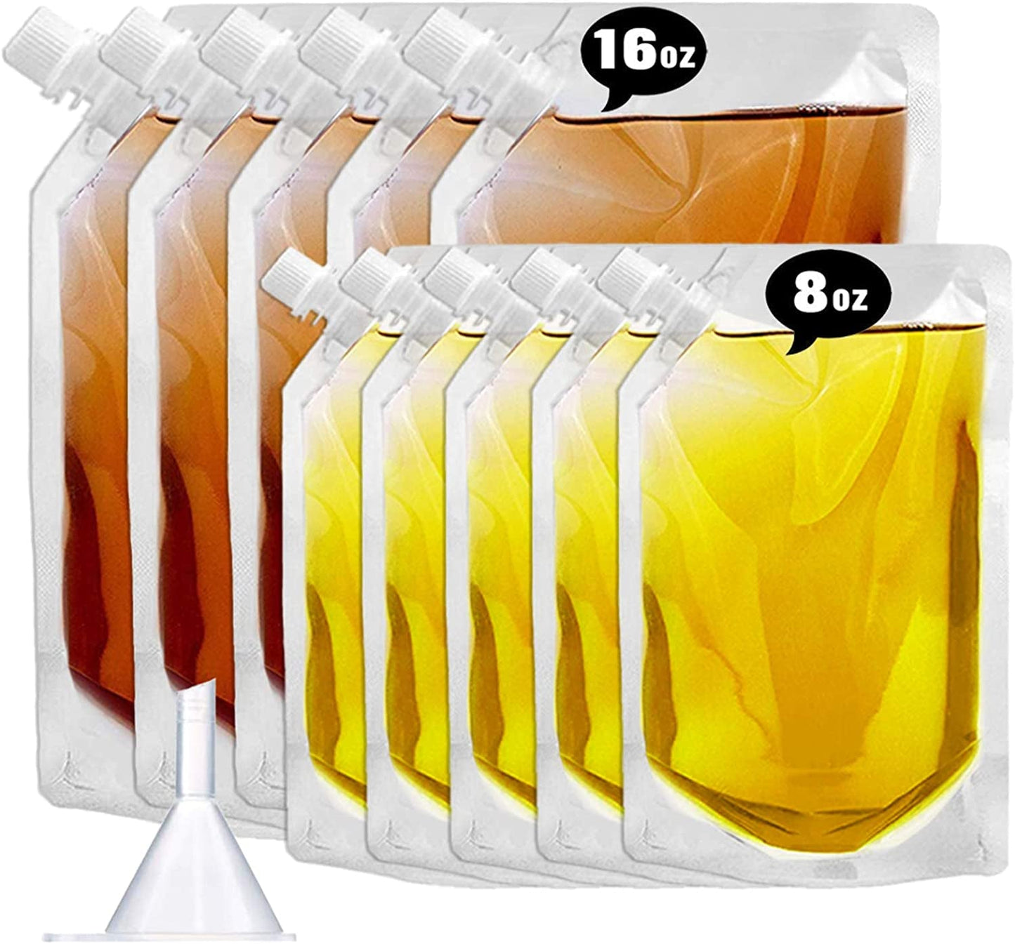Flasks Set for Liquor Cruise Kit,Rum Runner Plastic Liquor Bags to Sneak Alcohol,Juice Travel Plastic Bags Drink Bags for Travel Outdoor Sports, Concerts, Events（8oz X 10）