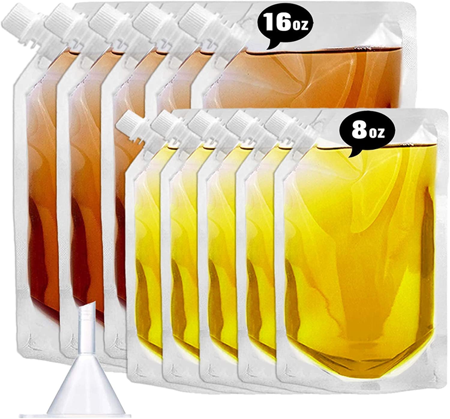Flasks Set for Liquor Cruise Kit,Rum Runner Plastic Liquor Bags to Sneak Alcohol,Juice Travel Plastic Bags Drink Bags for Travel Outdoor Sports, Concerts, Events（8oz X 10）