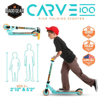  Fully Assembled & Ready-To-Ride Folding Kids Inline Kick Scooter - Lightweight Height Adjustable 