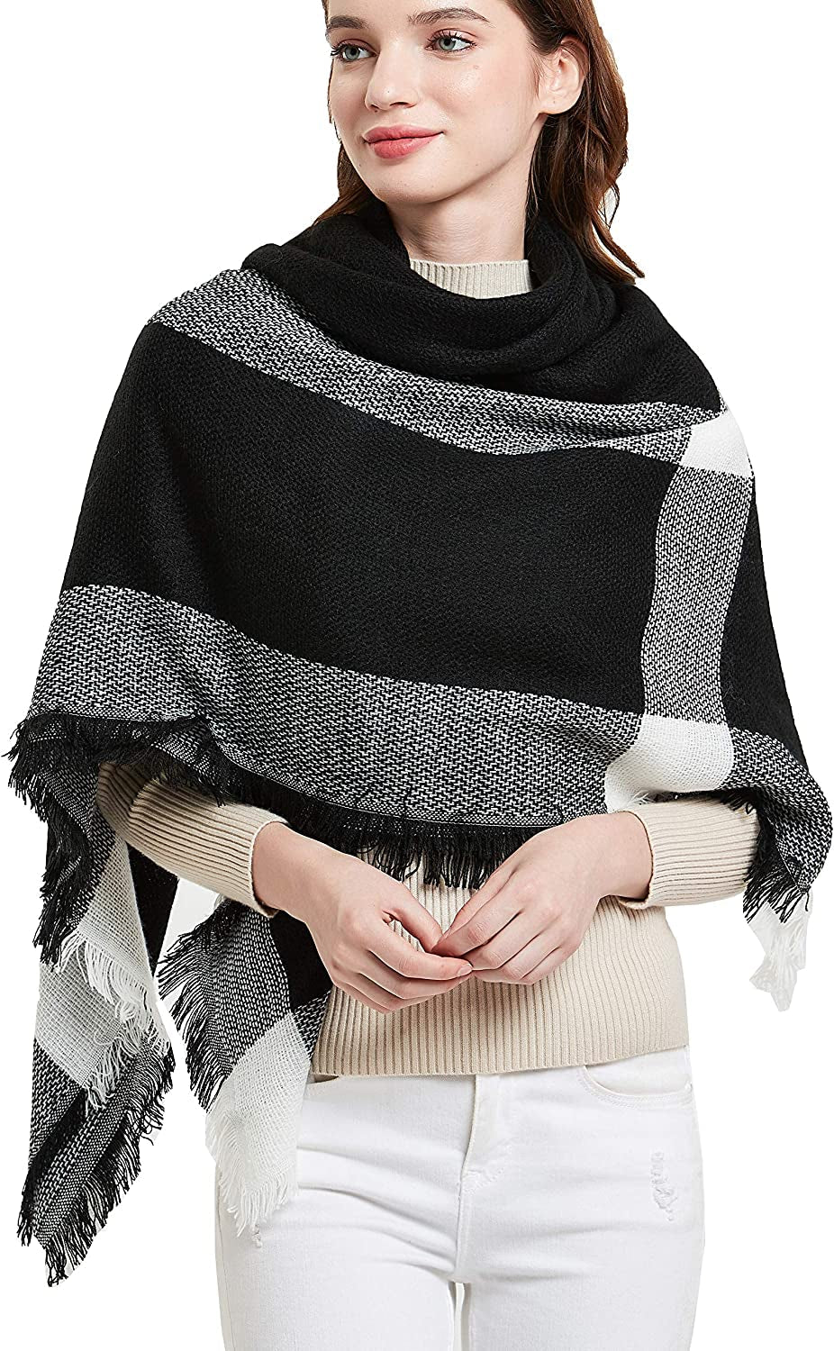 Women's Warm Square Plaid Scarf