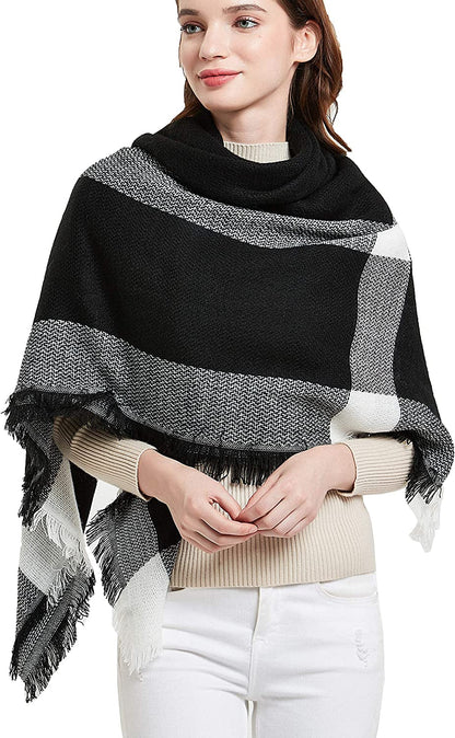 Women's Warm Square Plaid Scarf