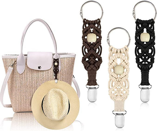 MEIXINZHI 3Pcs Cotton Hat Clip for Travel, Knitting Travel Hat Clip for Bag Backpack Luggage, Travel Hat Clip for Women