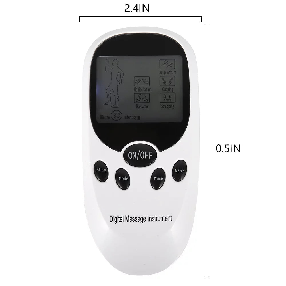 Tens Unit with 8 Electrode Pads - Massager Pulse Muscle Stimulator Dual Channel Rechargeable