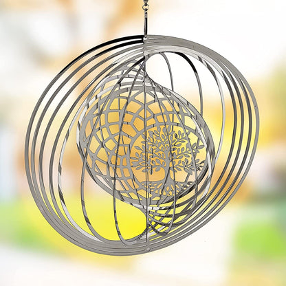  Kinetic Wind Spinner for Yard and Garden Wind Spinner Outdoor Metal Large Hanging Plantary Decor 3D Garden Art Wind Sculpture Spinners Kinetic Art Garden Decorations