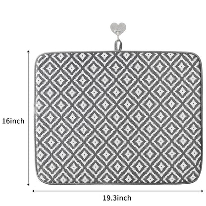  2 Pack, Absorbent Microfiber Dishes Drainer Mats 19.2 X 15.8 Inch