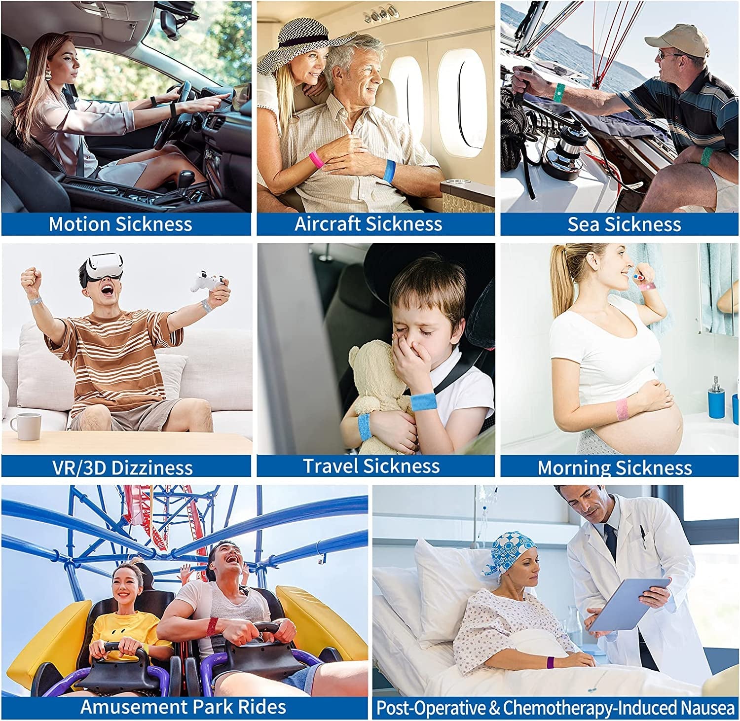 Motion Sickness Bands(Car, Sea, Flying Travel Sickness)