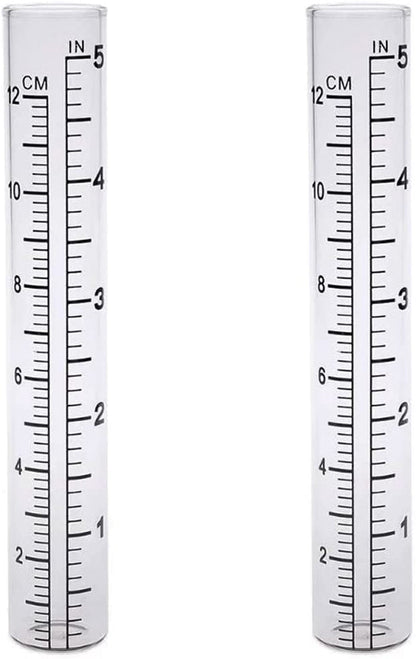  5" Rain Gauge Replacement Tube Glass for Outdoor Garden Yard Home, Best Rated 2 Pcs