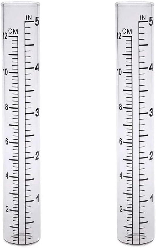  5" Rain Gauge Replacement Tube Glass for Outdoor Garden Yard Home, Best Rated 2 Pcs