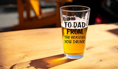 To Dad From The Reasons You Drink Funny Christmas Gift From Wife Son Daughter Kids- Best Gift Ideas For Family Dads Birthday Bday Beer Glass Mug Dad's Father Day Gag Gifts Fathers Gofts Guft