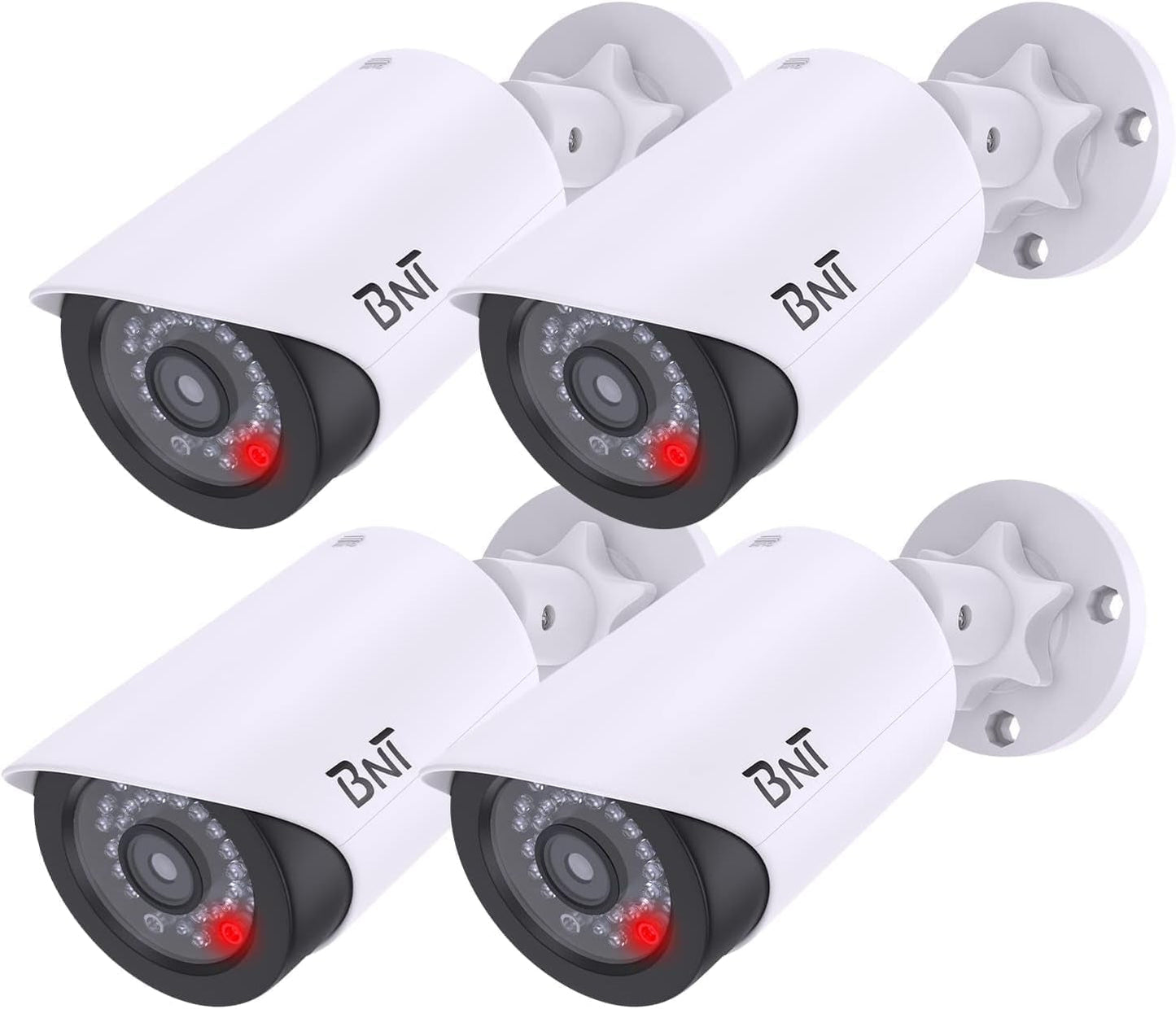 2 Pack Dummy Fake Security Camera with One Red LED Light at Night