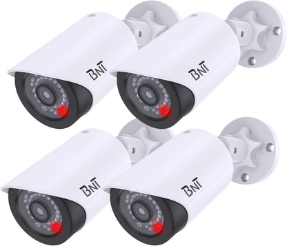 2 Pack Dummy Fake Security Camera with One Red LED Light at Night