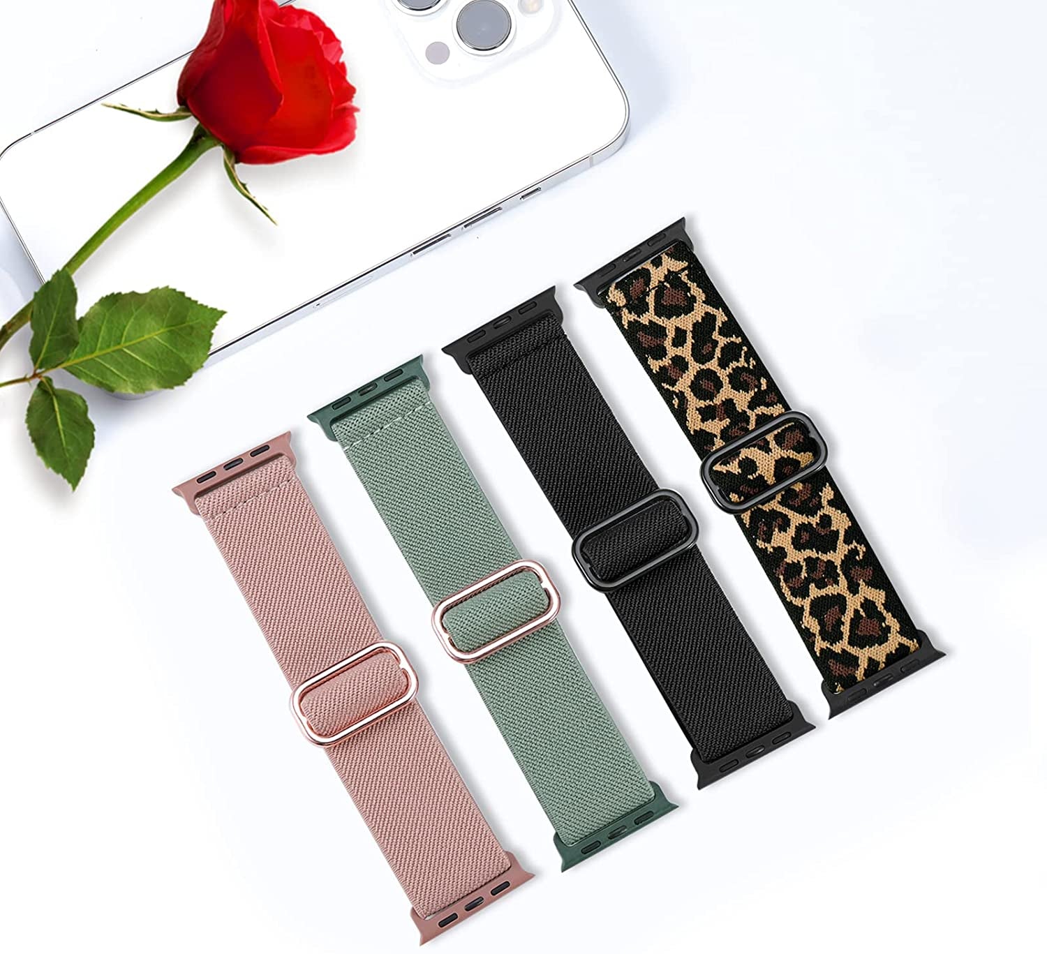 4 Pack Stretchy Bands Compatible for Apple Watch 