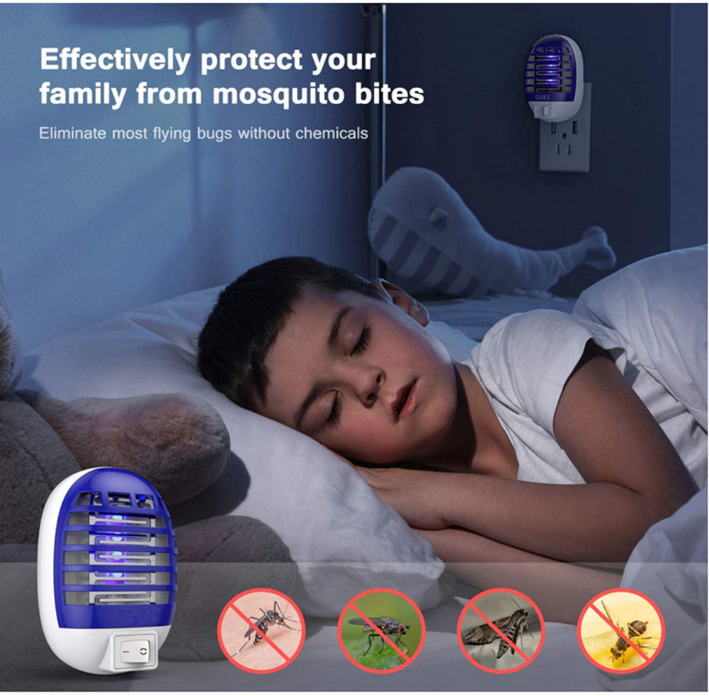 4 Pcs Bug Zapper Plug-In Electric Fly Pests Trap Indoor, Mosquito LED Light for Patio, Bedroom, Kitchen, Office Electronic Insect Killer