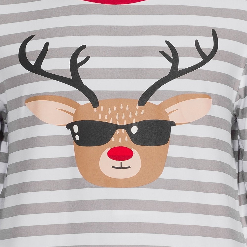  Striped Deer Matching Family Christmas Pajama Set