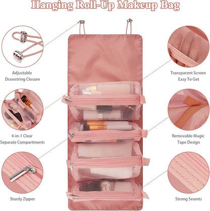 4-in-1 Removable Portable Toiletry Travel Hanging Makeup Bags