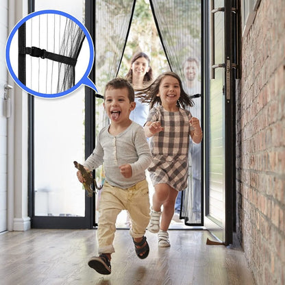 Magnetic Screen Door Heavy-Duty Reinforced Hands-Free Mesh Curtain, Pet-Friendly, Keeps Out Bugs