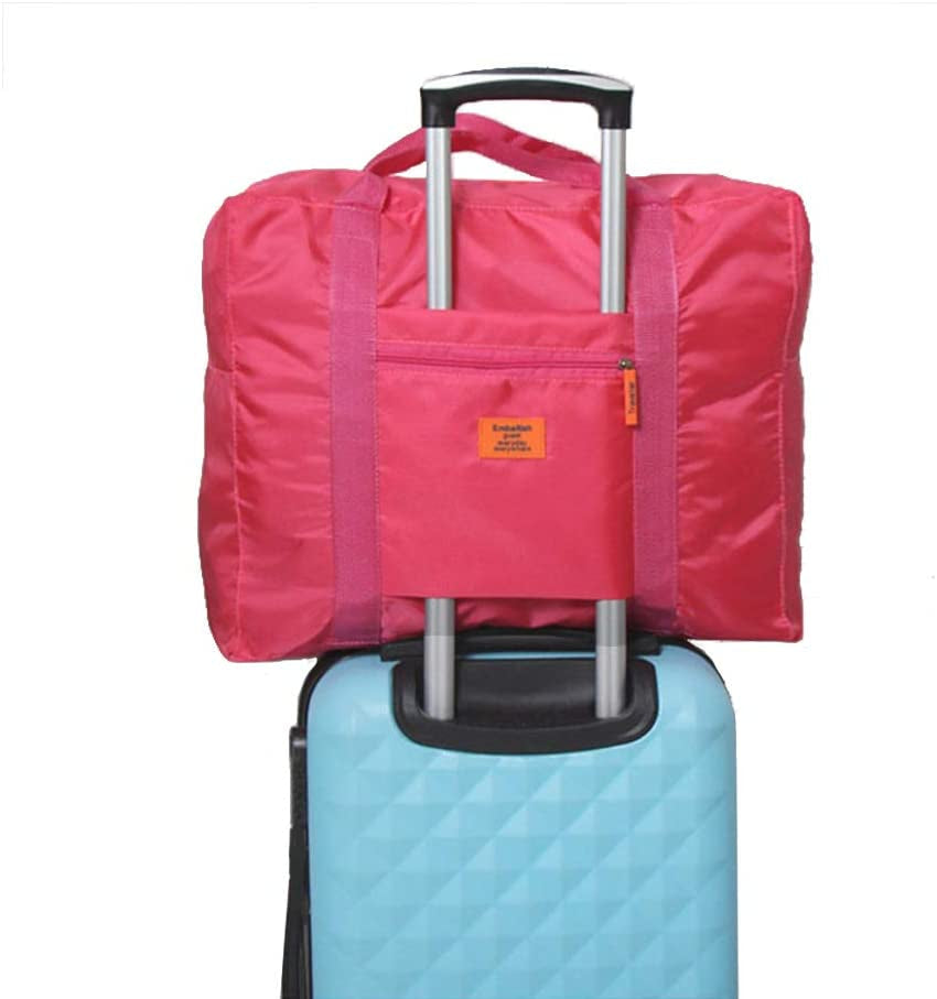 Travel Duffel Bag Lightweight Foldable Travel Bag for Women and Men Waterproof Tote Carry On Luggage Bag Weekender Overnight Bag (Red)