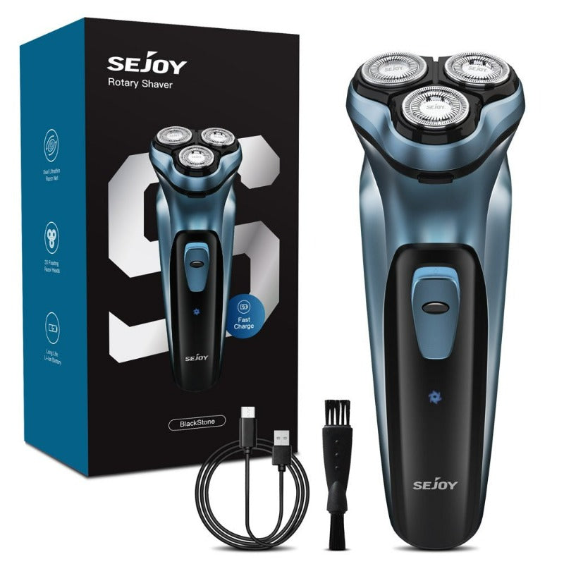 Men's 3 Head Electric Shaver Razor Beard Trimmer, Portable Electric Rotary Shaver Cordless & Rechargeable