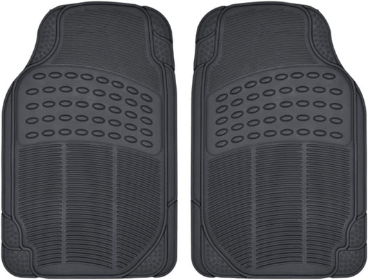  2 Piece Front Heavy Duty Front & Rear Rubber Floor Mats 