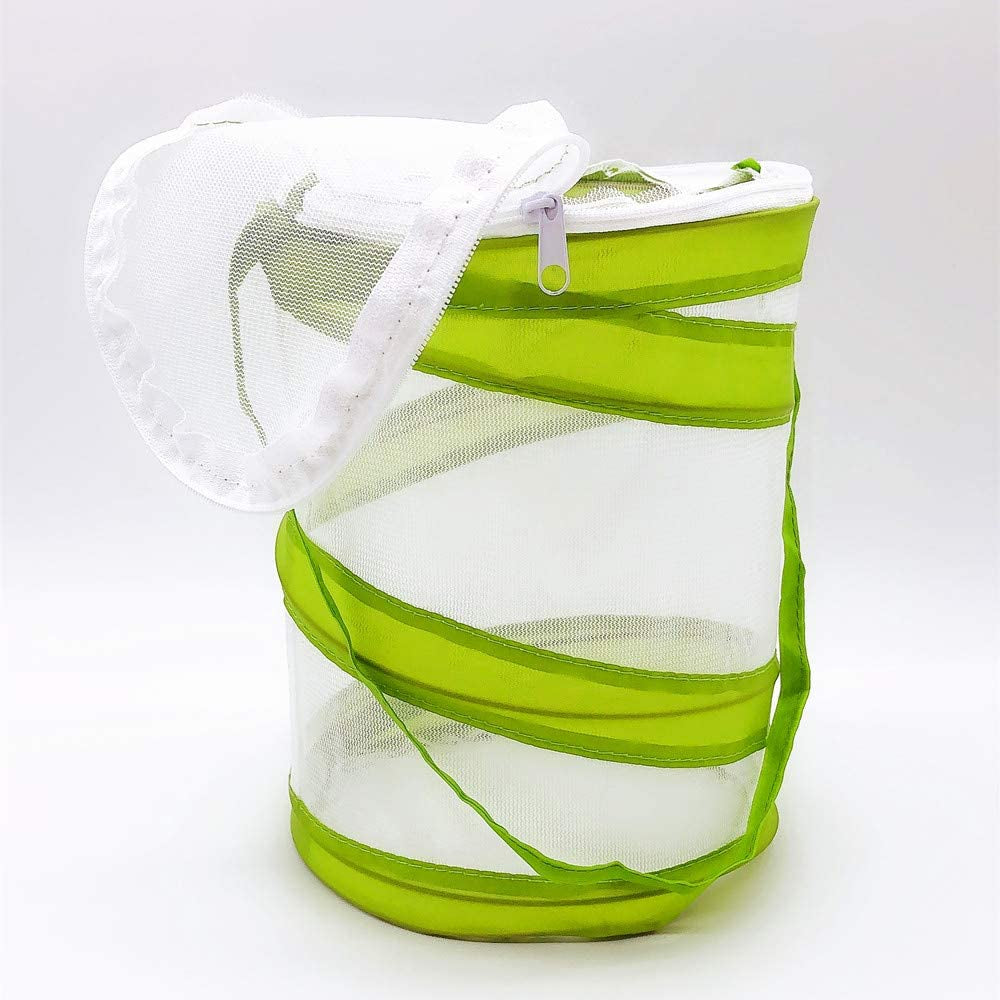 Mini Insect and Butterfly Habitat Insect Mesh Cage Caterpillars House, Bug Terrarium Pop-up 5.5" x 7" Tall for Kids