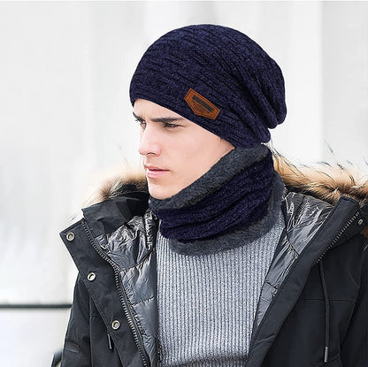 3 Pieces Winter Fleece Lined Beanie Hat, Scarf and Touchscreen Gloves Set