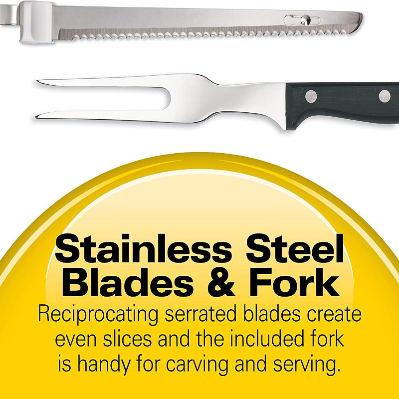Hamilton Beach Electric Knife for Carving Meats, Poultry, Bread, Crafting Foam & More Includes Storage Case & Serving Fork