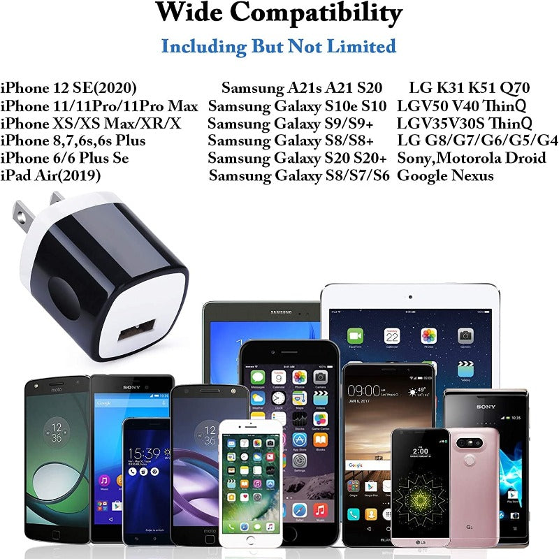 10 Pack Power USB Plug Charging Cube Block