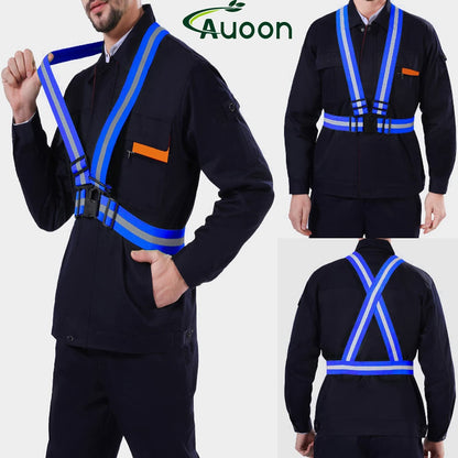  Reflective Running Vest,Reflective Vest Adjustable for Run,Cycle,Walk, Outdoor,Breathable Waterproof Lightweight