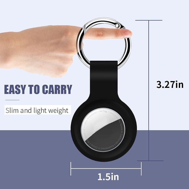 4 Pack Air Tag Keychain for Apple Air Tag, Silicone Airtag Protective Tracker Cover with Loop Key Ring