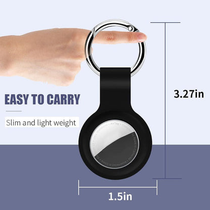 4 Pack Air Tag Keychain for Apple Air Tag, Silicone Airtag Protective Tracker Cover with Loop Key Ring