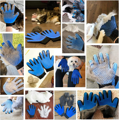 Grooming Glove - Deshedding Glove for Easy, Mess-Free Grooming for Dogs, Cats, Rabbits & Horses with Long/Short/Curly Hair