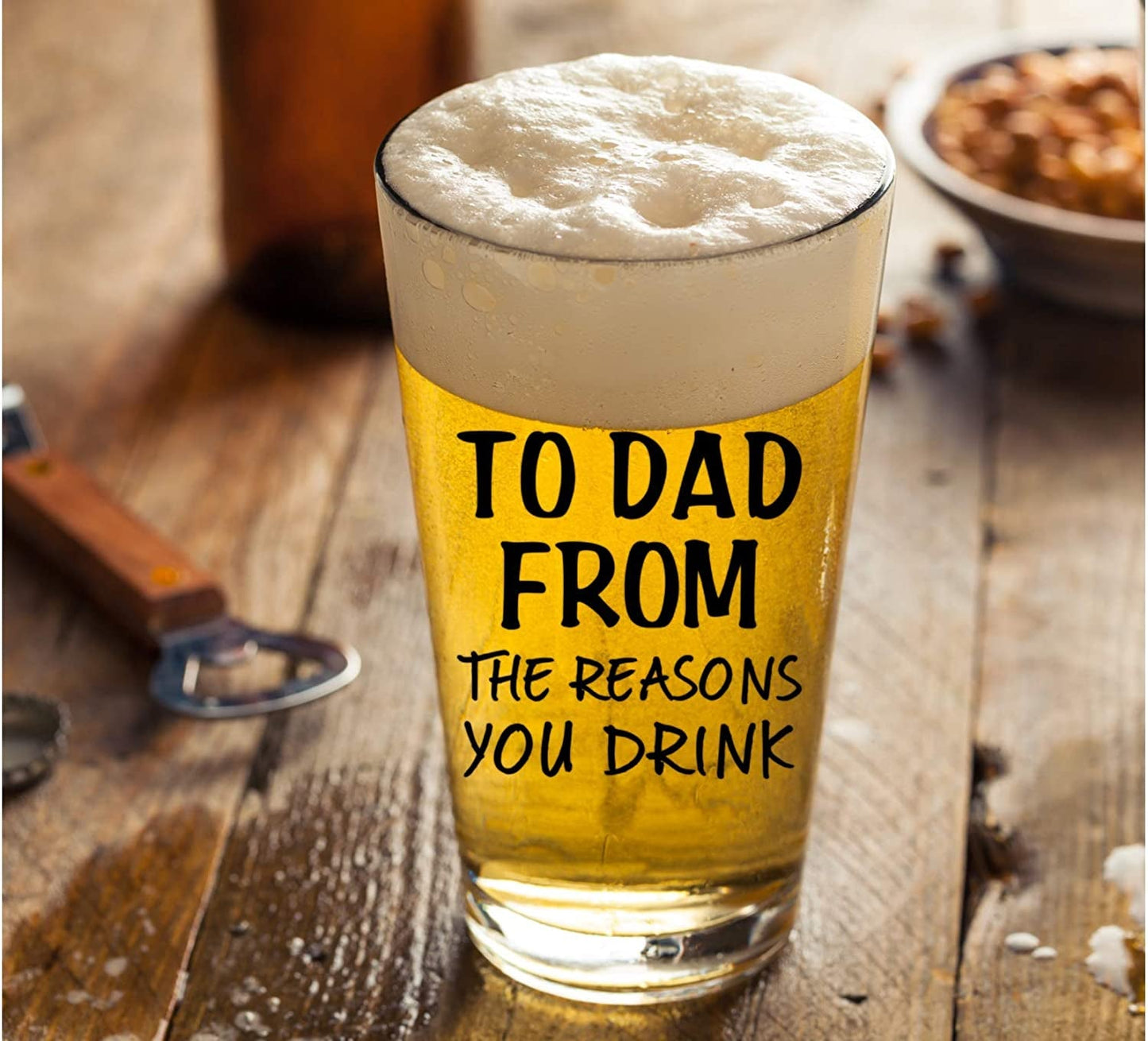 To Dad From The Reasons You Drink Funny Christmas Gift From Wife Son Daughter Kids- Best Gift Ideas For Family Dads Birthday Bday Beer Glass Mug Dad's Father Day Gag Gifts Fathers Gofts Guft