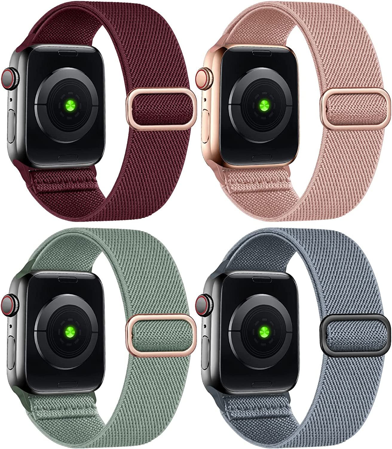 4 Pack Stretchy Bands Compatible for Apple Watch 
