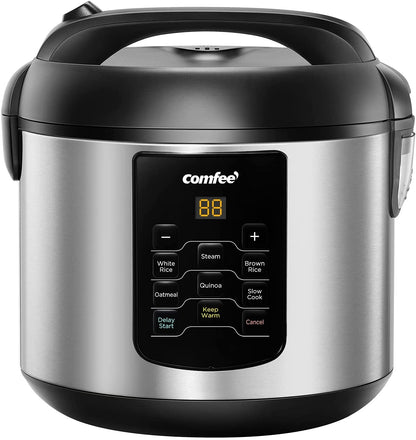 Rice Cooker, Slow Cooker, Steamer, Stewpot, Saute All in One (12 Digital Cooking Programs), 24 Hours Preset 