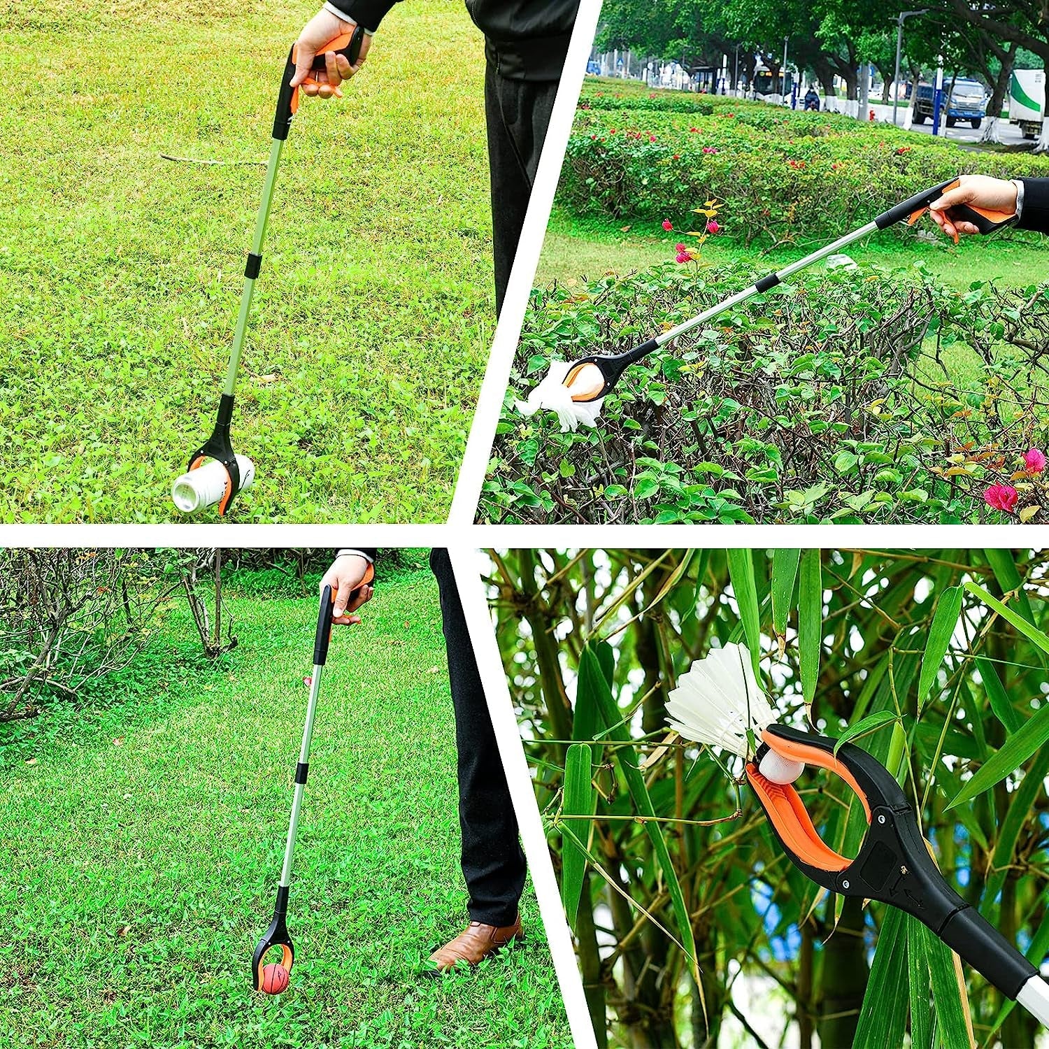 Grabber Reacher Tool,32 Inch Extra Long Foldable Pick Up Stick with Strong Grip Magnetic,360°Rotating Anti-Slip Jaw,Trash Claw Grabber Tool,Trash Picker Tool for Outdoor & Indoor(Orange)