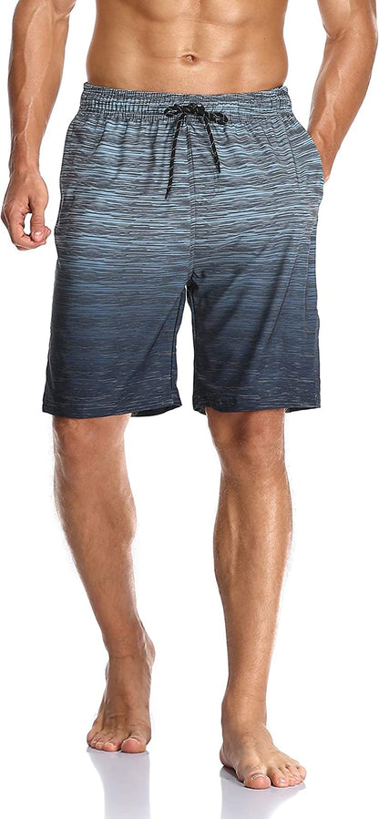  Mens Swim Trunks Quick Dry Board Shorts with Zipper Pockets Bathing Suit