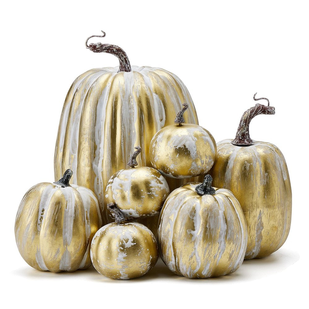 7Pcs Thanksgiving Artificial Pumpkin Home Decoration Sets, Artificial Vegetables Pumpkin for Fall Halloween Home Decor