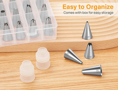  32-Piece Piping Bags and Tips Set 
