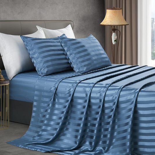 Soft Silky Satin Sheets Set, Luxury Bedding Sheet Set(1 Satin Fitted Sheet, 1 Satin Flat Sheet, 2 Satin Pillow Cases(Twin/1Pillow Case)