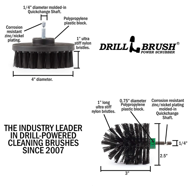 2 Piece BBQ Grill Brush Accessory Set For Power Drill