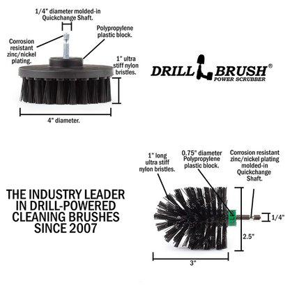 2 Piece BBQ Grill Brush Accessory Set For Power Drill