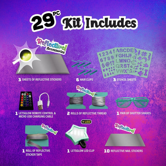 Letsglow Studio - DIY Arts and Crafts Glow Kit, Includes 16 Color LED Light, Remote Control and Accessories