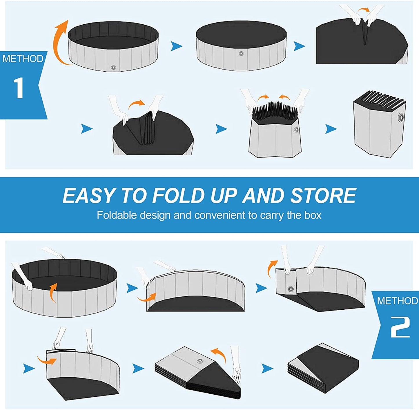  Foldable Dog Pool, Collapsible Hard Plastic Dog Swimming Pool, Portable Bath Tub for Pets Dogs and Cats, Pet Wading Pool for Indoor and Outdoor, 32 x 8 Inches