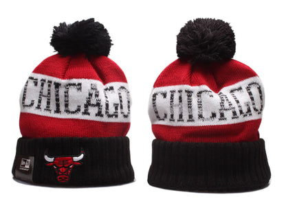 New Era Official NBA Sideline Sport Embroidered Cuffed Knit Hat with Pom