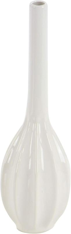Set of 3 Ceramic Slim Textured Bottleneck Vase with Varying Patterns